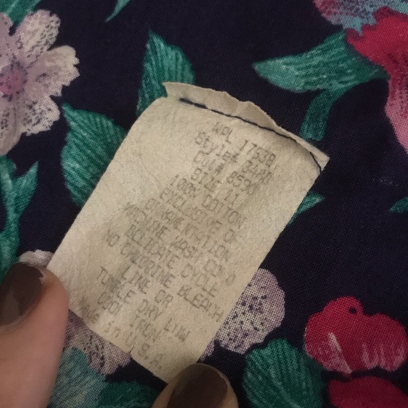 Vintage floral 80s dress - Picture 2 of 4